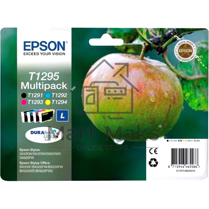 Набор картриджей EPSON C13T12954012 черный / голубой / пурпурный / желтый