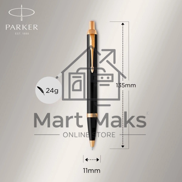 Ручка шариковая Parker IM Core K321 (CW1931666) Black GT M, синие чернила, подарочная коробка