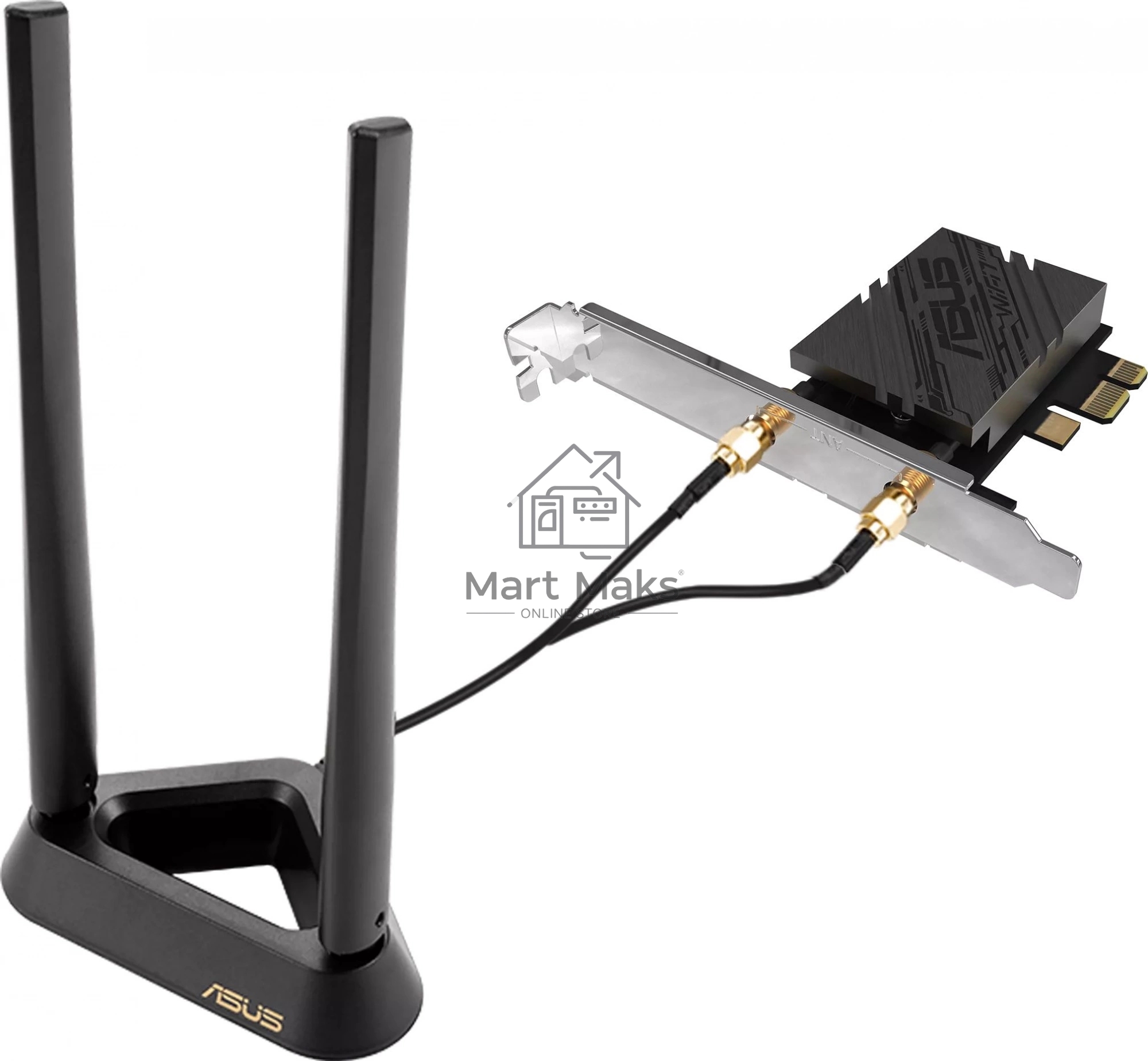 Сетевой адаптер Wi-Fi + Bluetooth Asus PCE-BE92BT BE9400 PCI Express (ант.внеш.несъем.) 2ант.