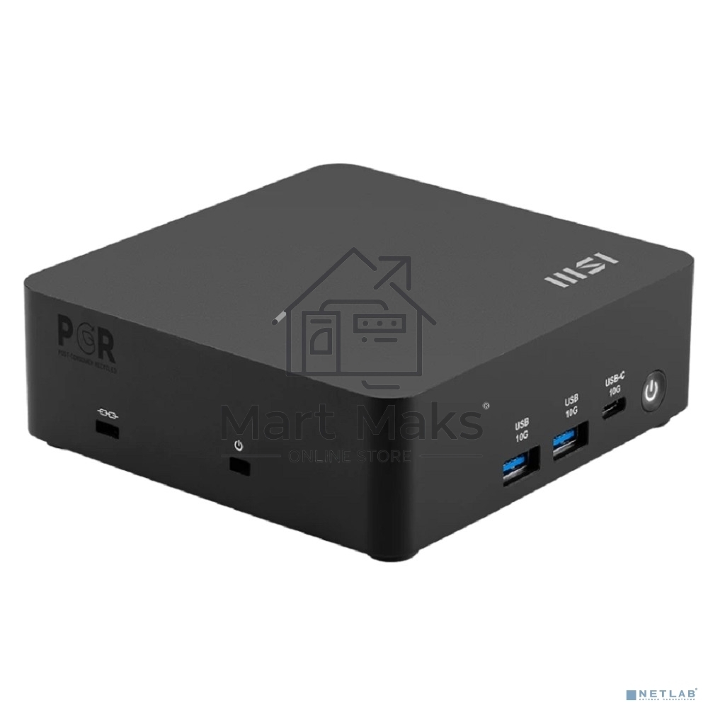 Мини ПК MSI Cubi NUC AI 1UMG-064XRU Core Ultra 7 155H (1.4) 16Gb SSD 1Tb Graphics CR без ОС 2xGbitEth WiFi BT 120W черный (9S6-B20911-065)