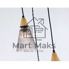 Светильник Ambrella light LH58112/3 BK/LW/SM черный/светлое дерево/дымчатый E14*3 max 40W D270*1200