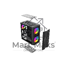 Корпус SAMA S30, Mini-Tower, чёрный, 2 x 140 мм, 1 x 120 мм