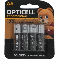 Элемент питания алкалиновый AA/LR6 (блист. 4шт) Professional Opticell 5052001