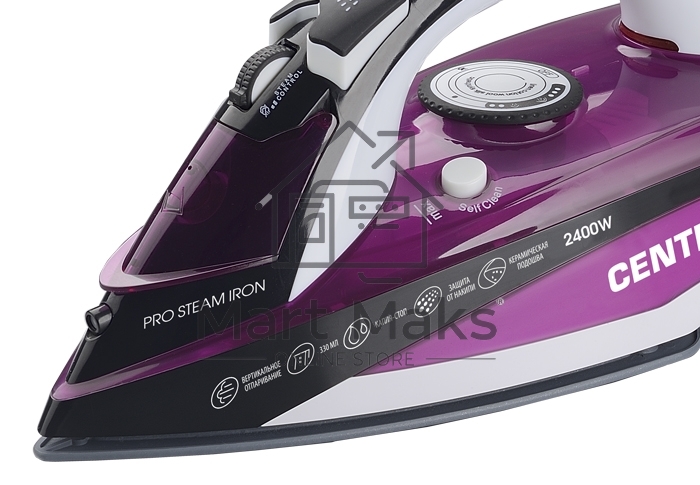 Утюг Centek CT-2344 VIOLET 2400Вт, керамическая подошва, мощный паровой удар, самоочистка, 330мл