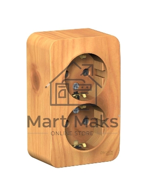 Розетка 2-ая с/з. без шторок 16А, 250 В, изолир. пластина SE Blanca наруж Ясень