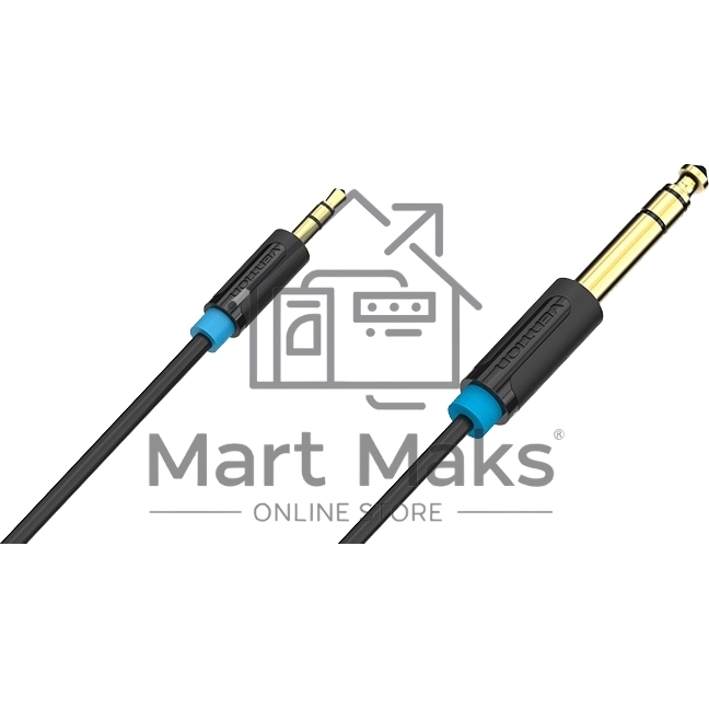Кабель Vention аудио Jack 6,5 mm M/ 3,5 M - 1 м