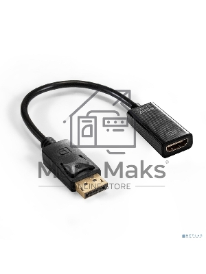Кабель-переходник DisplayPort-HDMI ExeGate EX-DPM-HDMIF-0.2 (20M/19F, DP1.2 4K@60Hz, 0,2м)