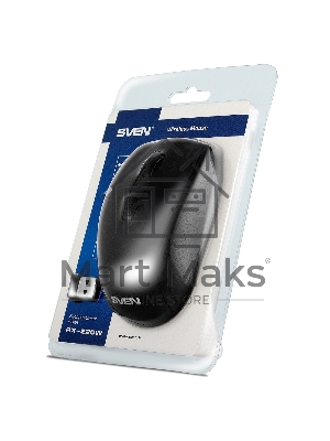 Мышь беспроводная SVEN RX-220W черный, 1600 dpi, радиоканал, USB, кнопки - 4