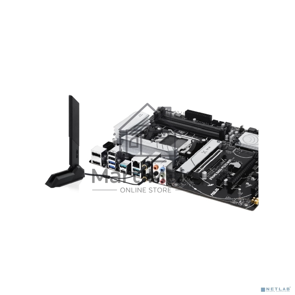 Материнская плата ASUS PRIME B650-PLUS WIFI, AM5, AMD B650, 4xDDR5, 4xSATA, 2xM.2, 1xPCIe 4.0 x16, 2xPCIe 4.0 x1, 1xDP, 1xHDMI, 1x2.5Gb LAN, Wi-Fi 6E, Bluetooth 5.3, 4xUSB-A 10Gbps, 2xUSB-A 5Gbps, 2xUSB-A 2.0, 5x3.5 мм, 7.1, ATX