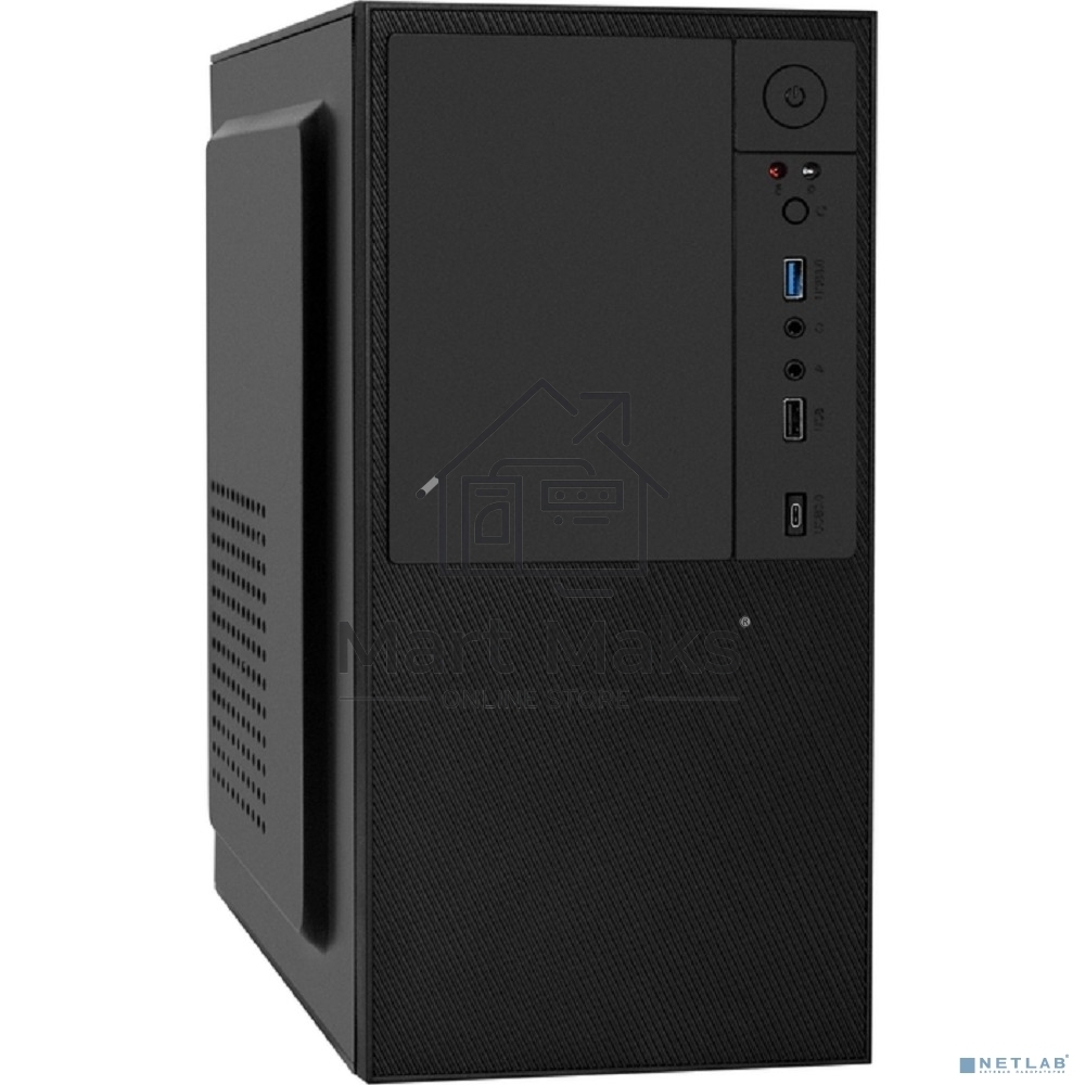 Компьютерный корпус Minitower ExeGate BAA-308UC-AAA450 (mATX, БП AAA450 с вент. 8см, 1хUSB/1хUSB 3.0/1хTypeC, HD Audio, черный)
