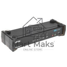 Переключатель KVM ATEN CS1784A-AT-G KVM+Audio+USB 2.0, 1 user USB+DVI => 4 cpu USB+DVI, со шнурами USB 4х1.8м., 2560x1600 60Hz DVI-D Dual Link/2048x