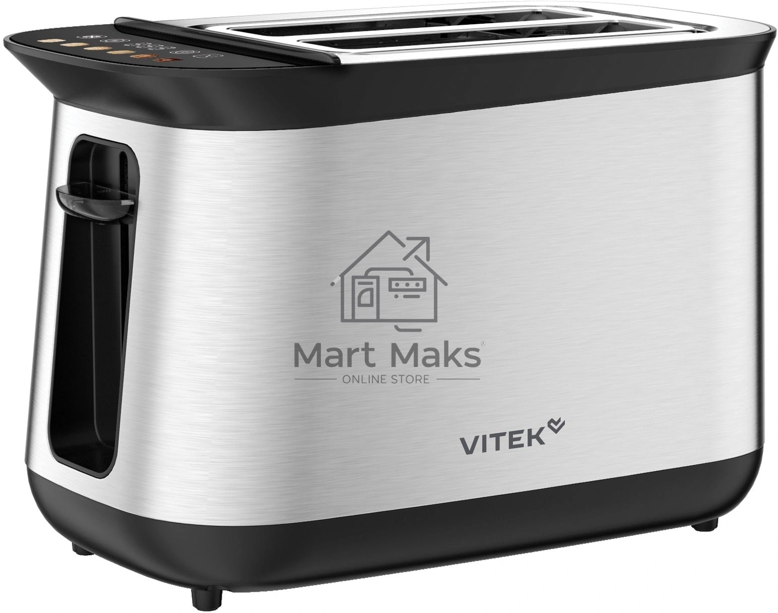 Тостер Vitek VT-T1003 стальной/черный, 900 Вт, 2 слота