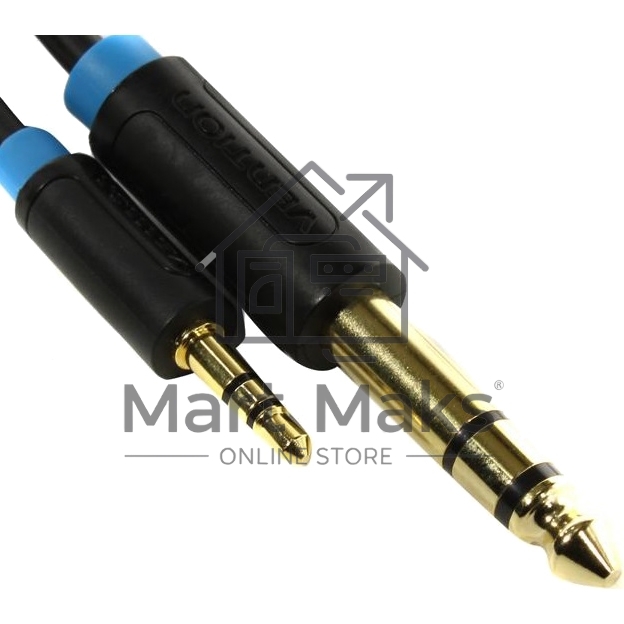 Кабель Vention аудио Jack 6,5 mm M/ 3,5 M - 1 м