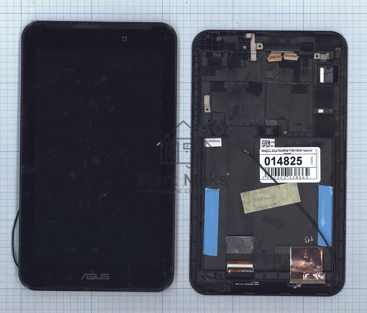 Модуль (матрица + тачскрин) для Asus Fonepad 7 FE170CG / MeMO Pad 7 ME170C черный с рамкой