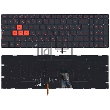 Клавиатура для ноутбука Asus GL702 черная с красной подсветкой