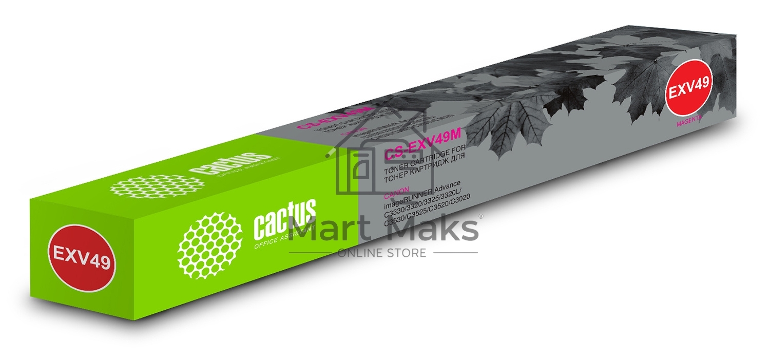 Картридж лазерный Cactus CS-EXV49M пурпурный (19000стр.) для Canon IR C3320/C3320i/C3325i/C3330i/C3500/C3520i MFP/C3525i MFP/C3530i MFP