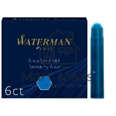 Картридж Waterman International (CWS0110950) Serenity Blue чернила для ручек перьевых (6шт)