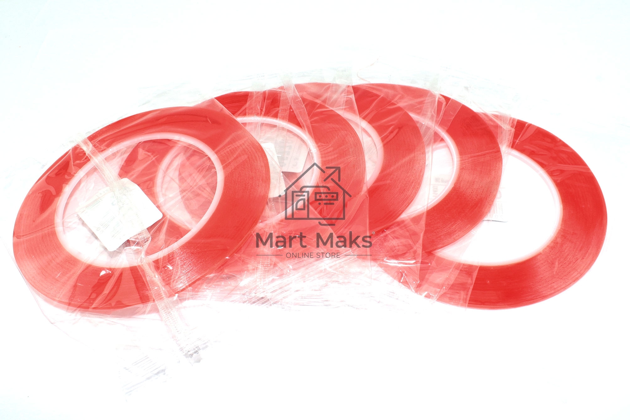 Скотч двусторонний прозрачный 3M с красной защитной лентой ширина 2 мм 2 5м 5 шт. 112204