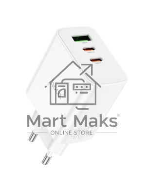 Блок питания (сетевой адаптер) HOCO C126A 1 USB, 2 Type-C, 40W, белый