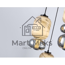 Подвесной светодиодный светильник Ambrella light LH11036/3 BK/MG/SM черный/мраморно-серый/дымчатый 40W 3000K D410*2050