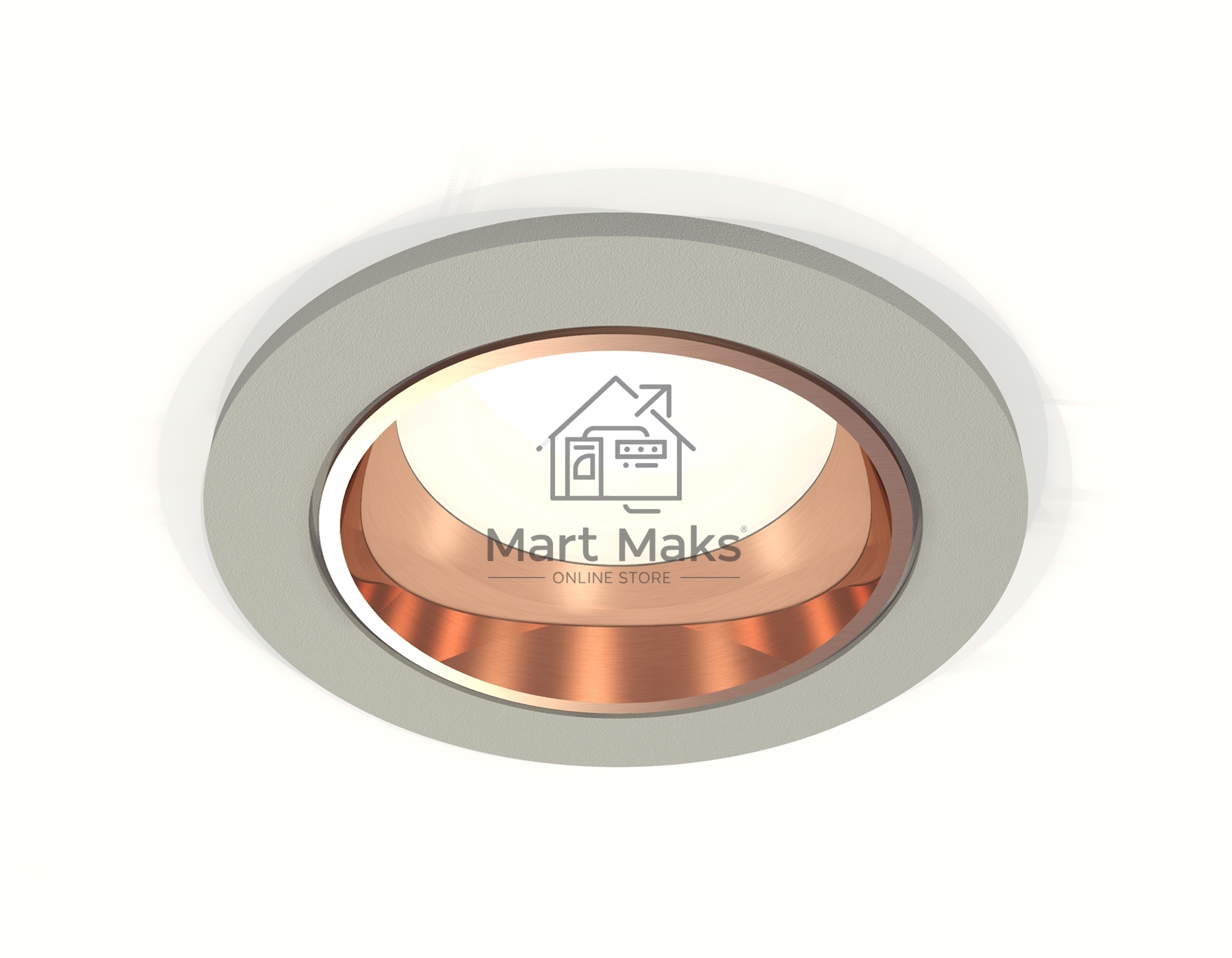 Комплект встраиваемого светильника Ambrella light XC6514005 SGR/PPG серый песок/золото розовое полированное MR16 GU5.3 (C6514, N6114)