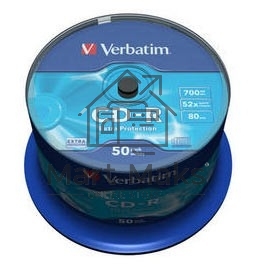 Диск CD-R Verbatim 700Mb 52x Cake Box (50шт) (43351)