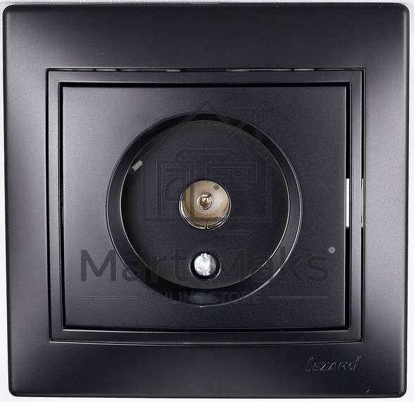 Розетка TV СП Мира проходная черн. бархат LEZARD 701-4242-129