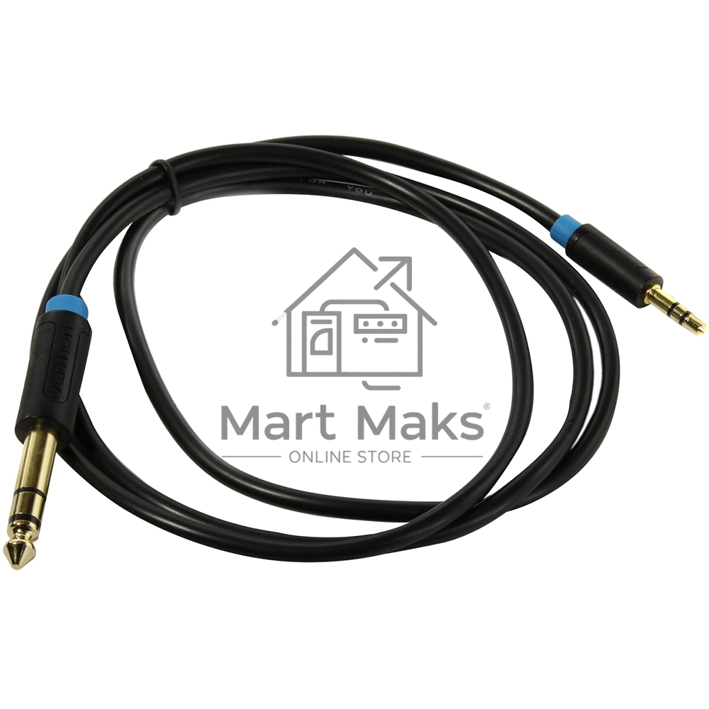Кабель Vention аудио Jack 6,5 mm M/ 3,5 M - 1 м