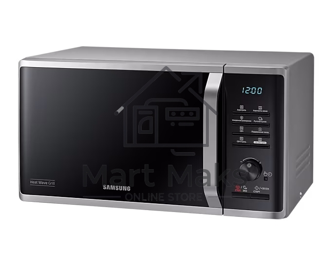 Микроволновая печь Samsung MG-23K3575AS черный /серебристый, 23 л, 800 Вт, переключатели - кнопки/поворотный механизм