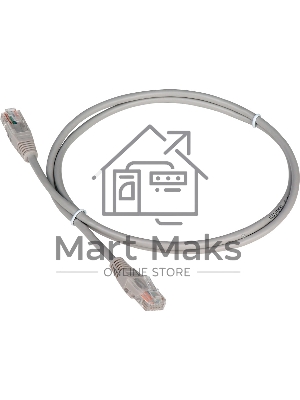 Патч-корд Lanmaster TWT UTP кат.5e, с заливными колпачками, 15 м, серый