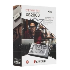 Внешний SSD Kingston XS2000, 4TB, USB 3.2 Gen 2x2 Type-C, R/W 2000/2000, серебристый