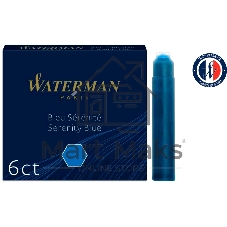 Картридж Waterman International (CWS0110950) Serenity Blue чернила для ручек перьевых (6шт)