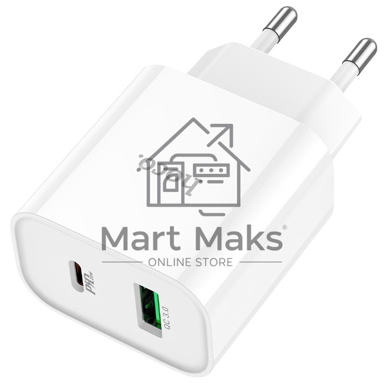 Блок питания (сетевой адаптер) HOCO C80A Plus, QC3.0, 20W, белый