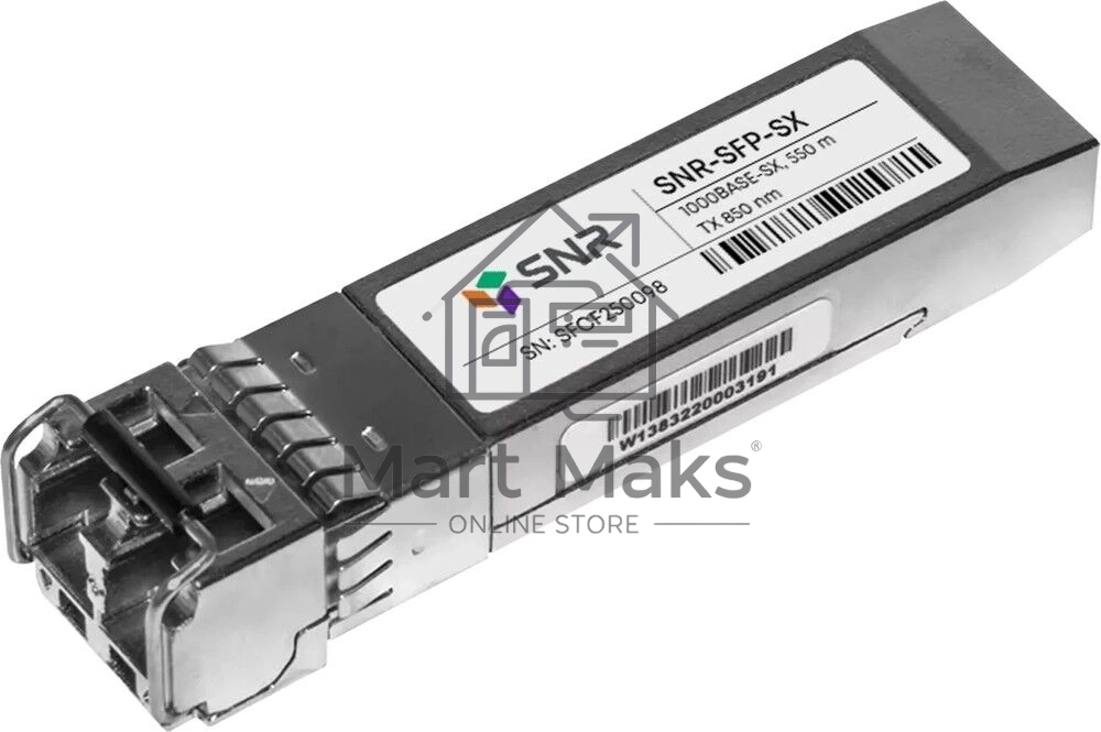 Трансивер SNR SFP 100BASE-SX, SWL, MMF, LC duplex, 850нм, up to 550м (7.5dB), analog CISCO GLC-SX-MM 