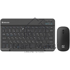 Комплект клавиатура+мышь Defender C-972 беспроводной, USB, 1600 DPI, черный