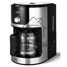Кофеварка капельная со встроенной кофемолкой BQ CM1010 черный-стальной, исп. кофе - зерновой/молотый, 1.2 л, 1050 Вт.
