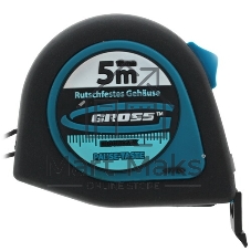 Рулетка GROSS 31102 ''ergonomisch'' 5м x 19мм магнитный обрезиненный зацеп