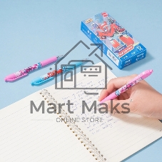 Ручка шариковая автоматическая Deli Super Wings (EQ61-BL) ассорти d=0.7мм, синие чернила, 1 стержень, пулевидный пишущий наконечник, кругл., резиновая манжета, чернила пониженной вязкости