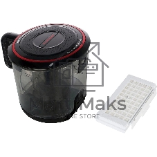 Пылесос Bosch BGS41POW1 черный/красный, 350/700 Вт, уборка сухая, пылесборник контейнер 2.4 л