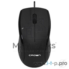Мышь проводная Crown CMM-31 черный, 1000 dpi, USB, кнопки - 3