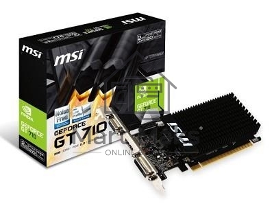 Видеокарта MSI PCI-E GT 710 2GD3H LP nVidia GeForce GT 710 2048Mb 64bit DDR3 954/1600 DVIx1/HDMIx1/CRTx1/HDCP Ret low profile
