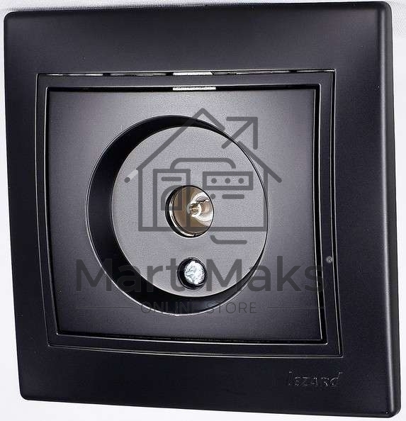 Розетка TV СП Мира проходная черн. бархат LEZARD 701-4242-129