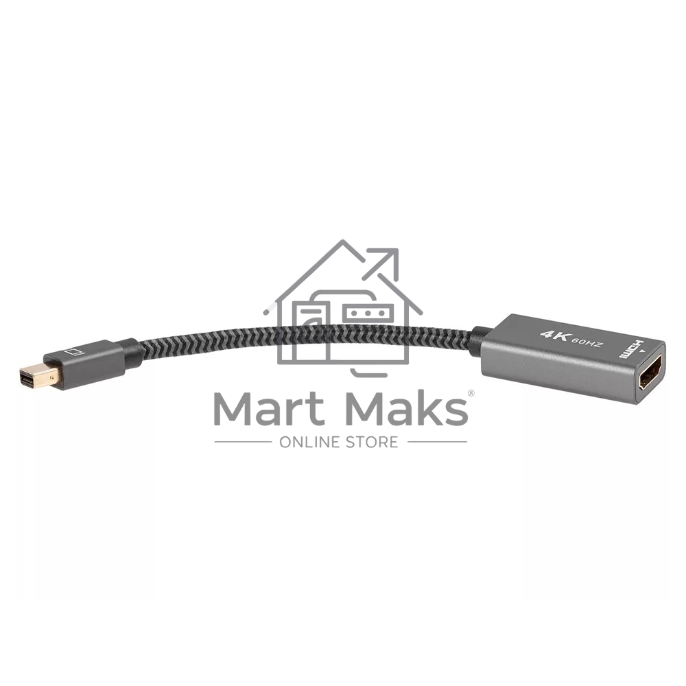 Адаптер miniDP --> HDMI-F 0.15м, оплетка, 4K@60Hz, Telecom (TA565)