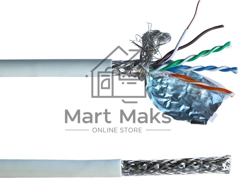 Кабель Lanmaster LAN-5ESFTP-LSZH-WH кат.5е S/FTP оплетка/индивидуальный экран пар 4X2X24AWG LSZH внутренний 305м белый