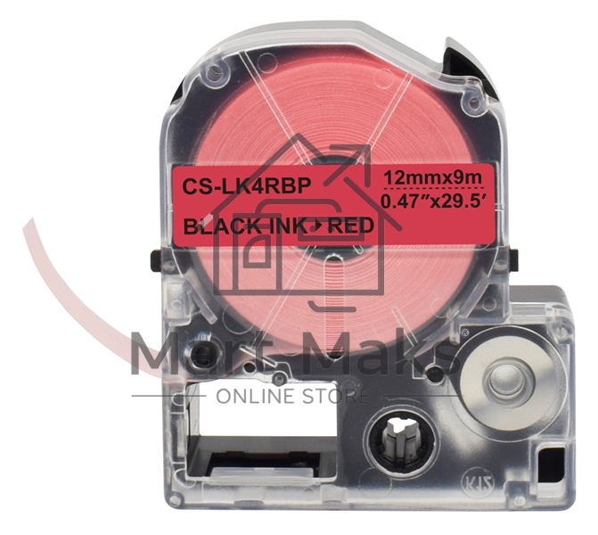 Картридж ленточный Cactus CS-LK4RBP черный для Epson LW300/LW400/LW700/LW600P/LW1000P/K400/Z700/Z900