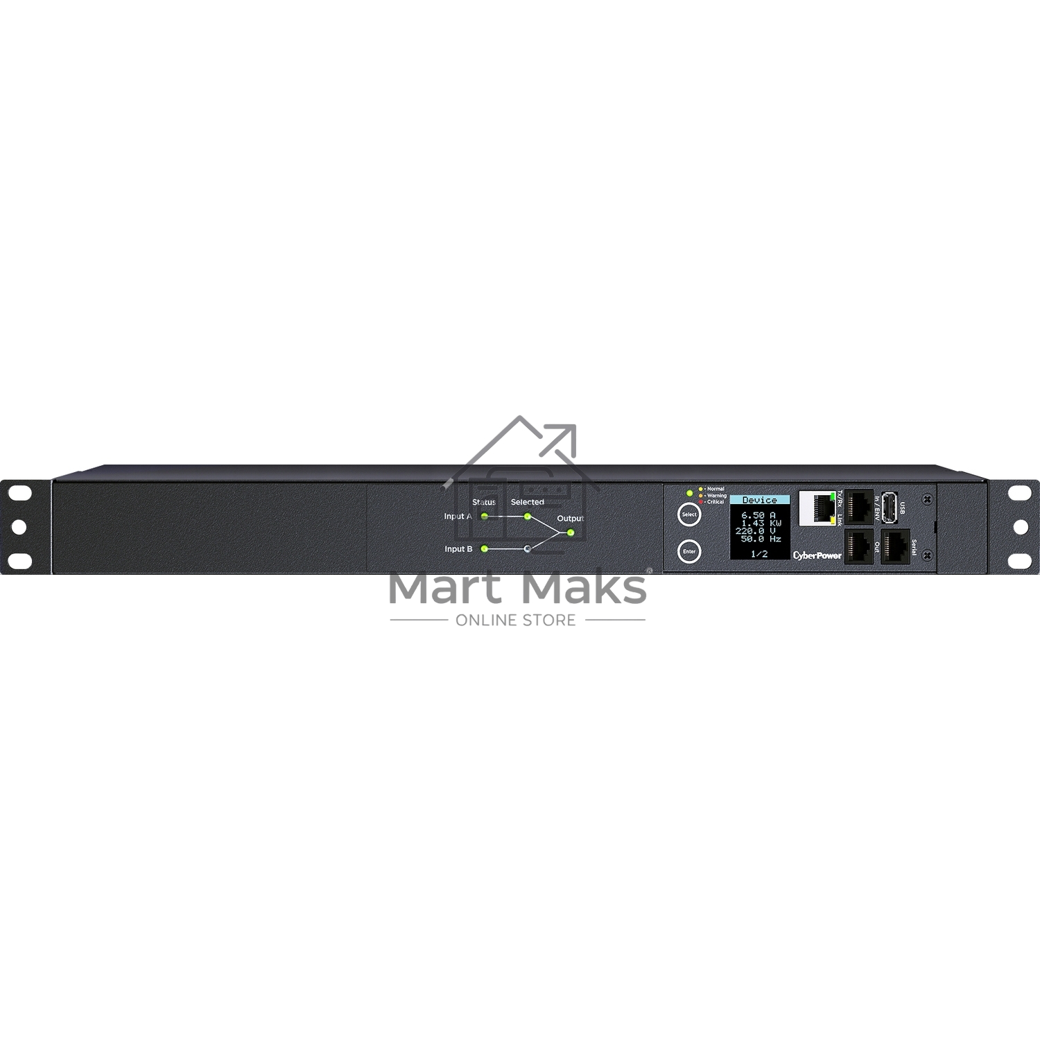 Блок распределения питания ATS CyberPower 1U type, 16Amp, plug IEC 320 C20, (8) IEC 320 C13 (2) IEC 320 C19