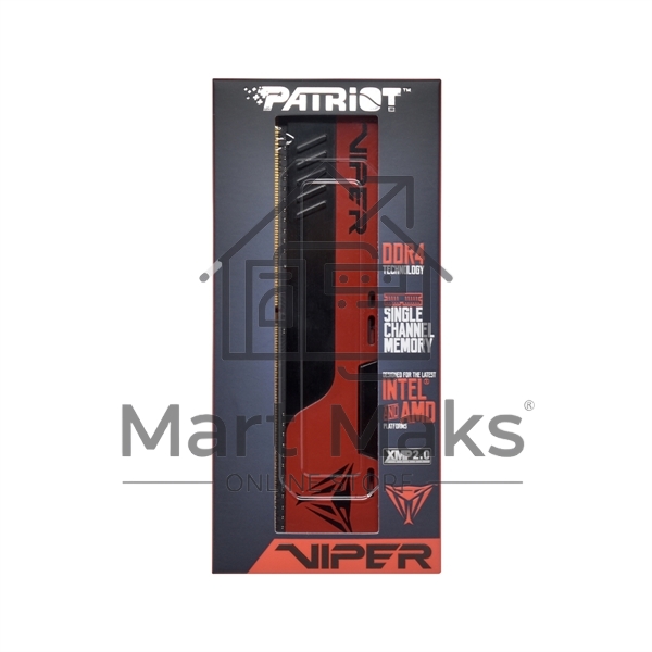 Оперативная память Patriot Viper Elite II, DDR4, 32GB (1x32 GB), 3200 MHz, CL18, DIMM, радиатор, красный, черный