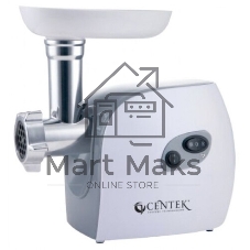 Мясорубка электрическая Centek CT-1606 серебристый, 3000 Вт, 3.0 кг/мин, реверс, металлический лоток, насадки - 5