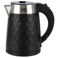 Чайник электрический Homestar HS-1021 1500 Вт, 1.7 л, нержавейка+пластик, черный, двойной корпус