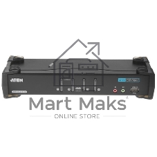 Переключатель KVM ATEN CS1784A-AT-G KVM+Audio+USB 2.0, 1 user USB+DVI => 4 cpu USB+DVI, со шнурами USB 4х1.8м., 2560x1600 60Hz DVI-D Dual Link/2048x